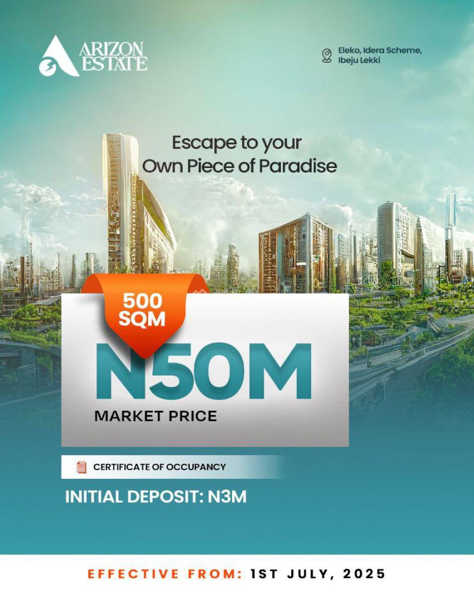 Plots of Land in an Exclusive Estate, Arizon Estate, Ibeju Lekki, Lagos, Residential Land for Sale