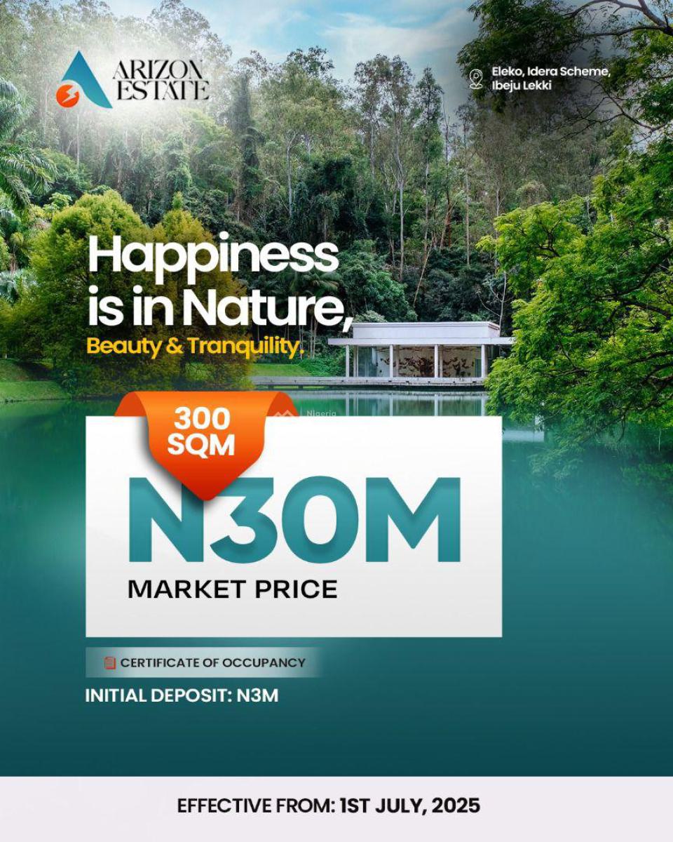 Plots of Land in an Exclusive Estate, Arizon Estate, Ibeju Lekki, Lagos, Residential Land for Sale