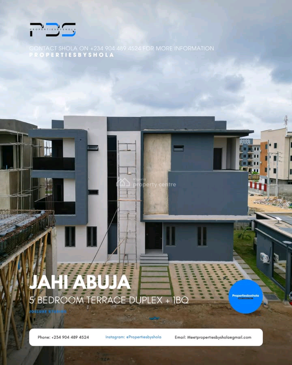 Stunning 5 Bedrooms Detached Duplex with Bq, Jahi, Abuja, Detached Duplex for Sale