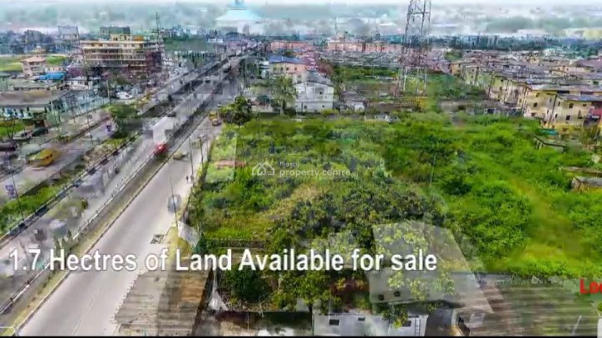 Commercial Land Measuring 1.7 Hectares (17,550sqm), Before Alaka Bridge Along National Stadium Express, Bode Thomas, Surulere, Lagos, Commercial Land for Sale