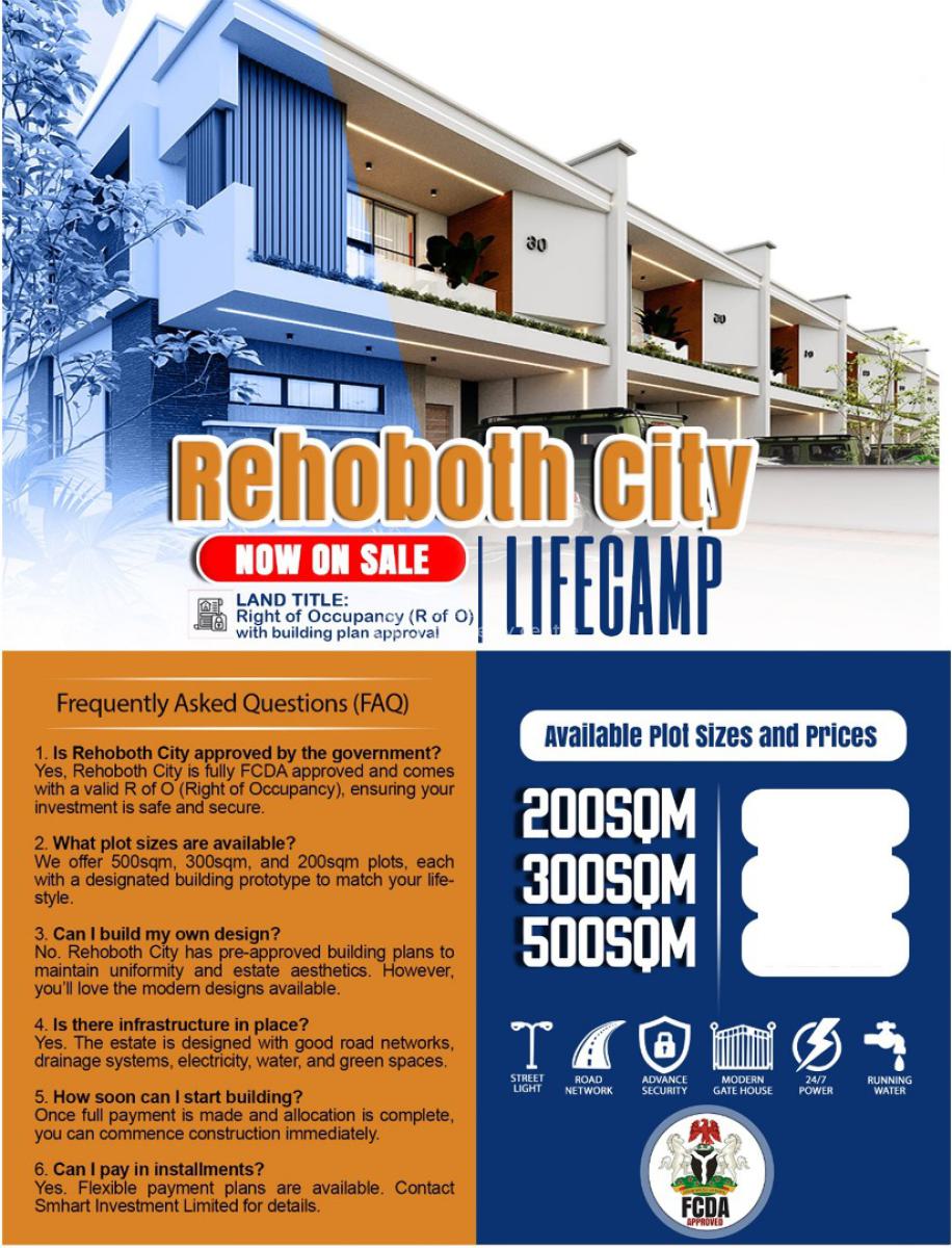 ₦15m Rehoboth Luxury Estate Land in Life Camp. Limited Space Left, Rehoboth Luxury Estate, Life Camp, Abuja, Residential Land for Sale