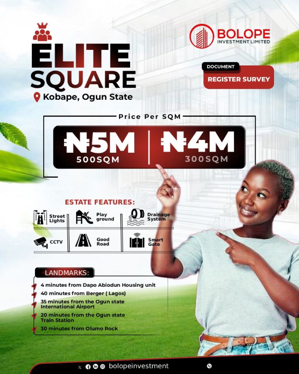 Elite Square, Kobape, Obafemi Owode, Ogun, Residential Land for Sale