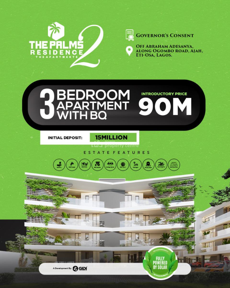 Affordably Luxurious 1/2/3 Bedroom Apartment with Palm Residence 2, Abraham Adesanya, Off Ogombo Road, Ajah, Eti-osa Lga, Lekki, Lagos, House for Sale