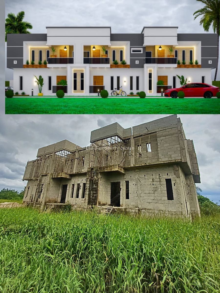 3 Units of 3 Bedroom Smart Homes, New Town Estate, Sars Road, Rukpokwu, Port Harcourt, Rivers, Terraced Duplex for Sale