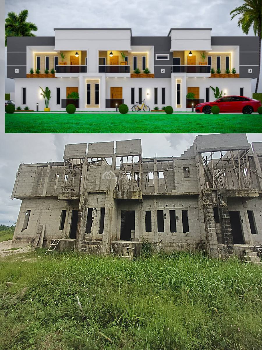 3 Units of 3 Bedroom Smart Homes, New Town Estate, Sars Road, Rukpokwu, Port Harcourt, Rivers, Terraced Duplex for Sale