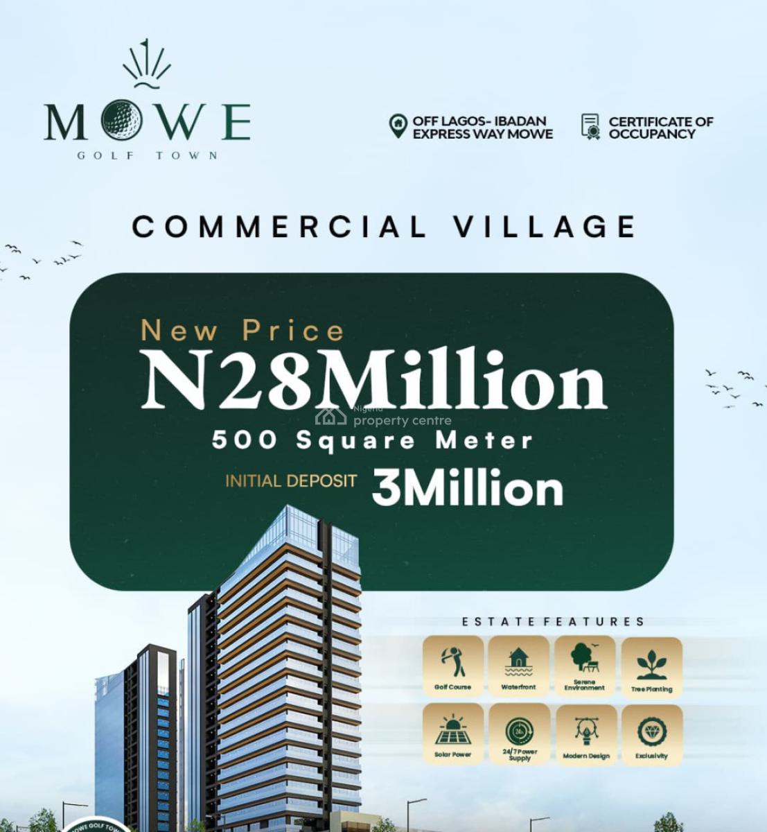 Acres of  Buy and Build Land for Commercial and Residential Activities, Mowe Golf Town, Off Lagos Ibadan Expressway, Mowe Town, Ogun, Mixed-use Land for Sale