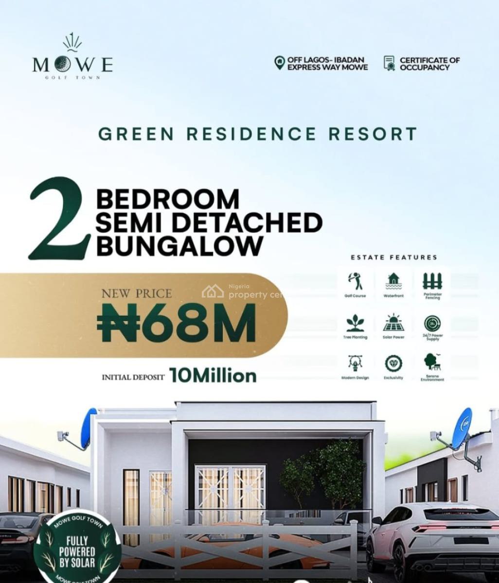 Luxury Fully Detached 3 Bedroom Bungalow, Green Residence Resort, Mowe Golf Course Resort, Mowe Town, Ogun, Detached Bungalow for Sale