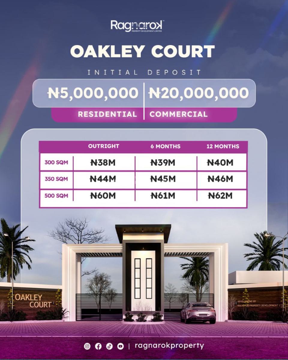 Plots of Land with C of O, Oakley Court, Lekki Free Trade Zone, Eleko, Ibeju Lekki, Lagos, Land for Sale