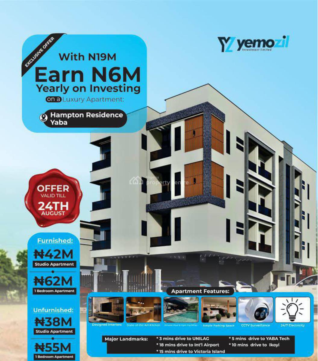 1 Bedroom Apartments, Hampton Resident, Akoka, Yaba, Lagos, Mini Flat (room and Parlour) for Sale