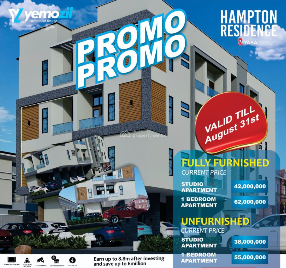 1 Bedroom Apartments, Hampton Resident, Akoka, Yaba, Lagos, Mini Flat (room and Parlour) for Sale