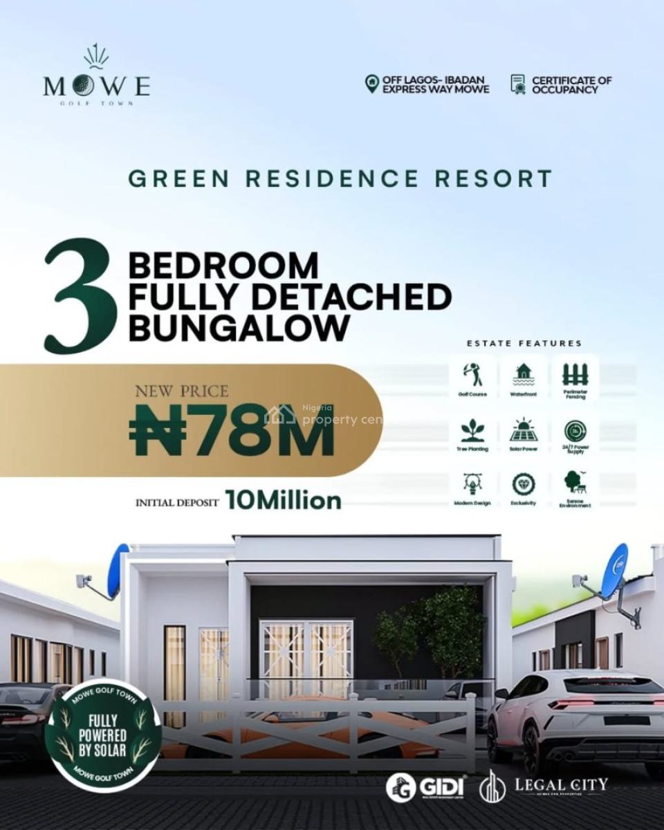 3 Bedroom, 2 Bedroom, Mowe Golf Town, Mowe Ofada, Ogun, Detached Bungalow for Sale