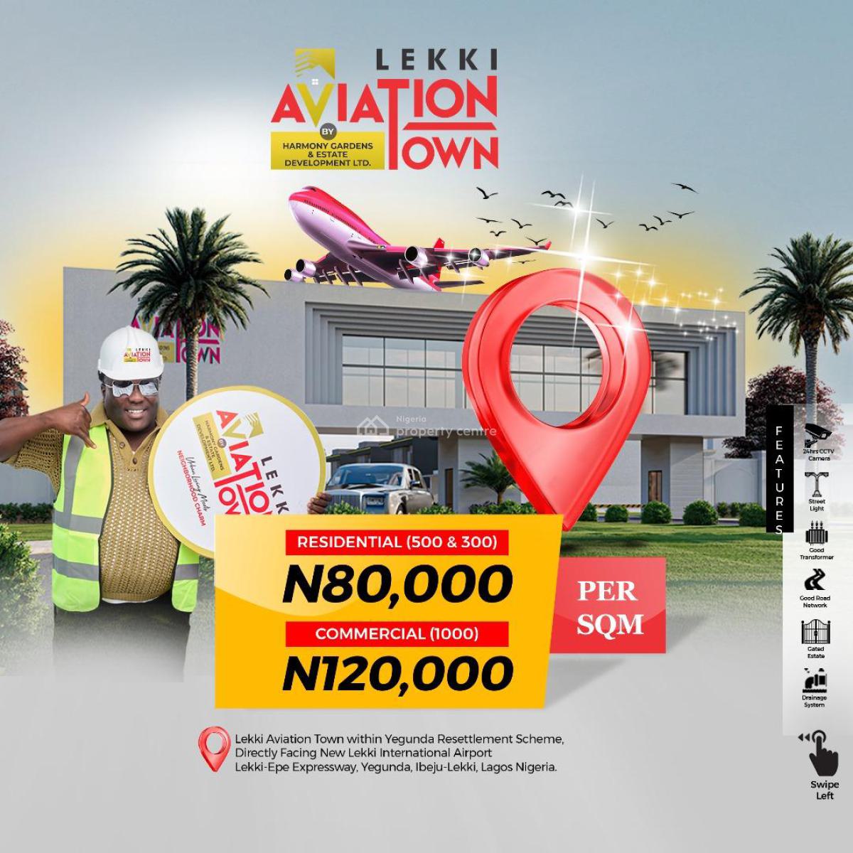 100 Percent Dry and C of O Estate Land on The Express, Aviation Town, Lekki Epe Expressway, Ibeju Lekki, Lagos, Mixed-use Land for Sale