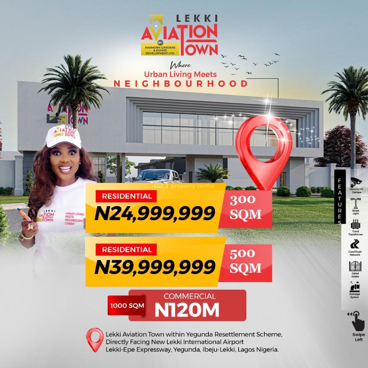 100 Percent Dry and C of O Estate Land on The Express, Aviation Town, Lekki Epe Expressway, Ibeju Lekki, Lagos, Mixed-use Land for Sale