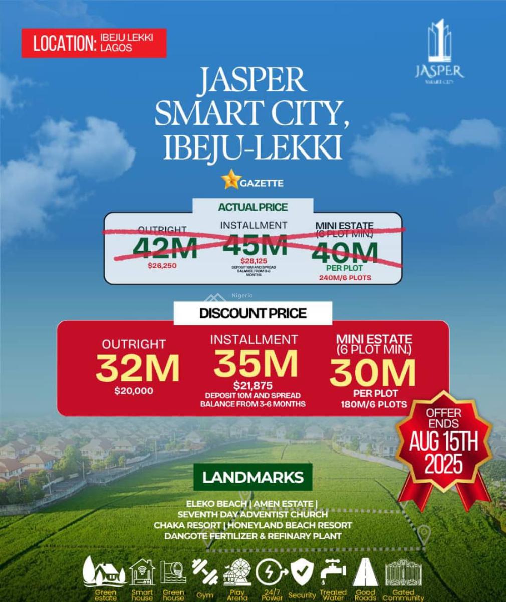 Jasper Gardenia Estate, Ibeju-lekki Lagos ,close to Dangote Jetty, Ibeju Lekki, Lagos, Mixed-use Land for Sale