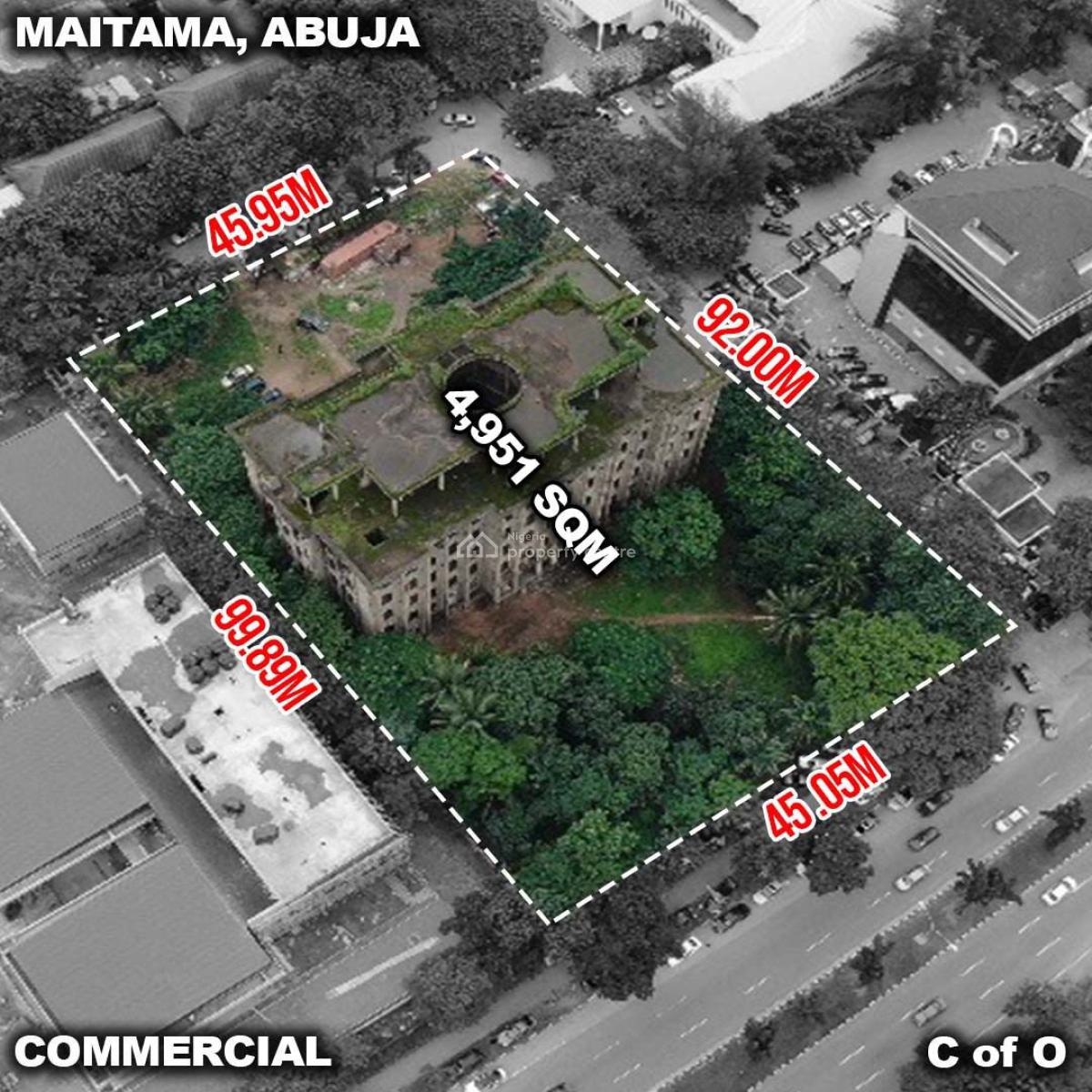 4900sqm of Land (with Demolishable Structure on It), Maitama District, Abuja, Commercial Land for Sale