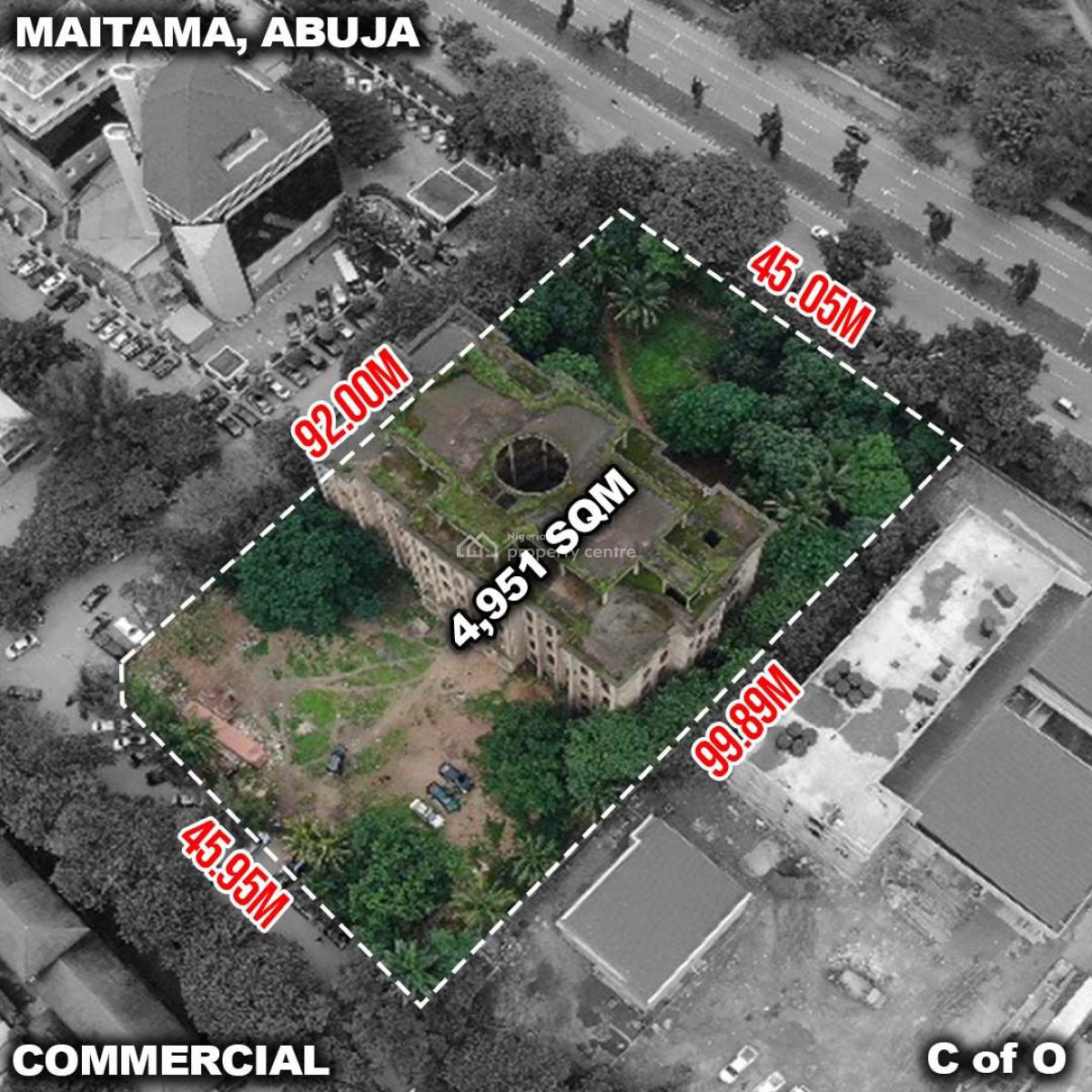4900sqm of Land (with Demolishable Structure on It), Maitama District, Abuja, Commercial Land for Sale