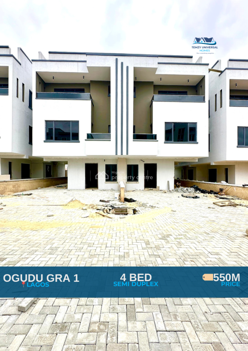 Lovely Built 4 Bedroom Semi Detached Duplex with a Room Bq, Gra, Ogudu, Lagos, Semi-detached Duplex for Sale