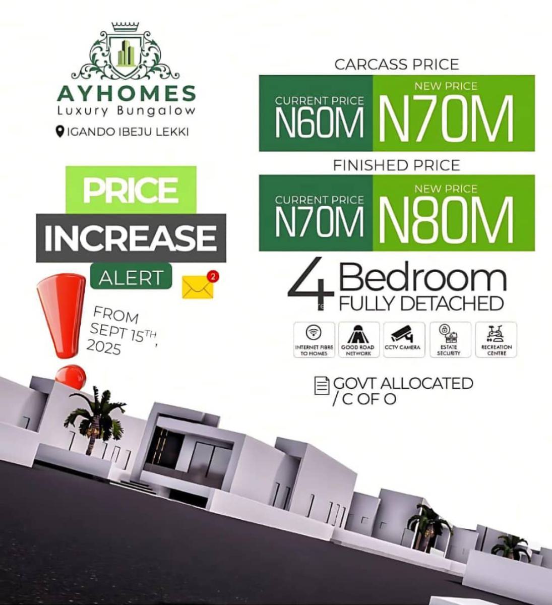 Luxury 4 Bedroom Bungalow, Near Pan-atlantic University,ayhome Ibeju Lekki Lagos, Igando Orudu, Ibeju Lekki, Lagos, Detached Bungalow for Sale