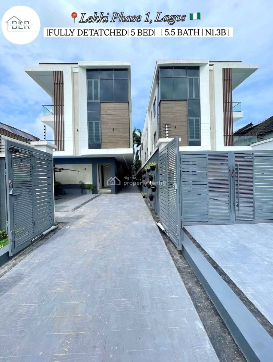 Luxury 5 Bedroom Fully Detached Duplex, Lekki Phase 1, Lagos, Lekki, Lagos, Detached Duplex for Sale