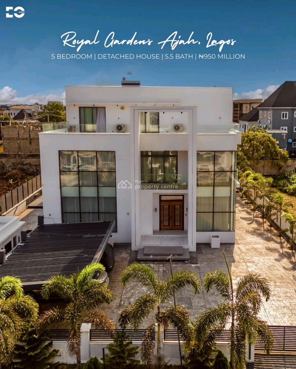 5 Bedoom Detached House, Royal Garden, Ajah, Lagos, House for Sale