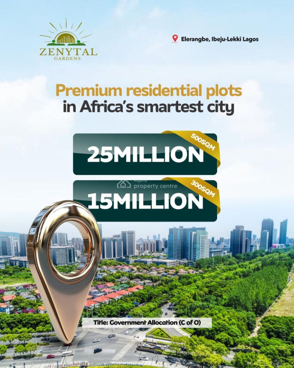 Government Allocated and C of O Estate Land, Zenytal Gardens, Eleranigbe, Ibeju Lekki, Lagos, Residential Land for Sale