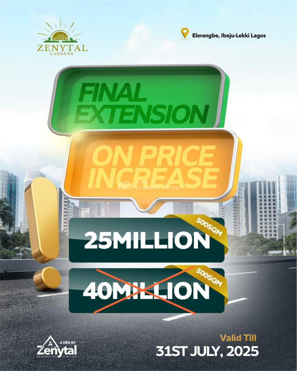 Government Allocated and C of O Estate Land, Zenytal Gardens, Eleranigbe, Ibeju Lekki, Lagos, Residential Land for Sale