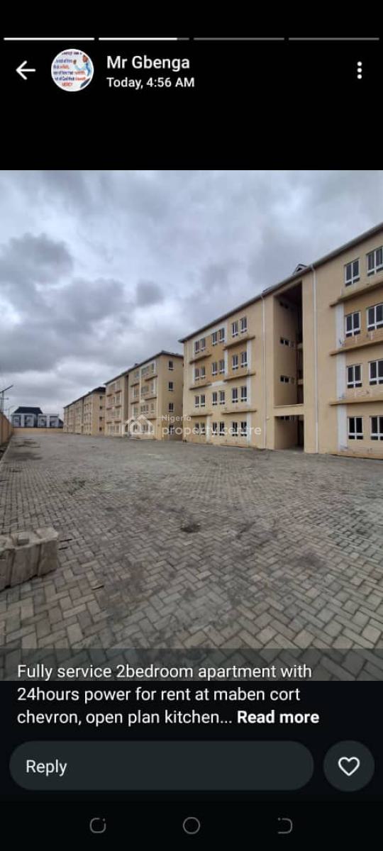 Fully Service 2bedroom Flat at Chevron Lekki, Chevron Lekki Phase 2, Lekki, Lagos, Terraced Duplex for Rent