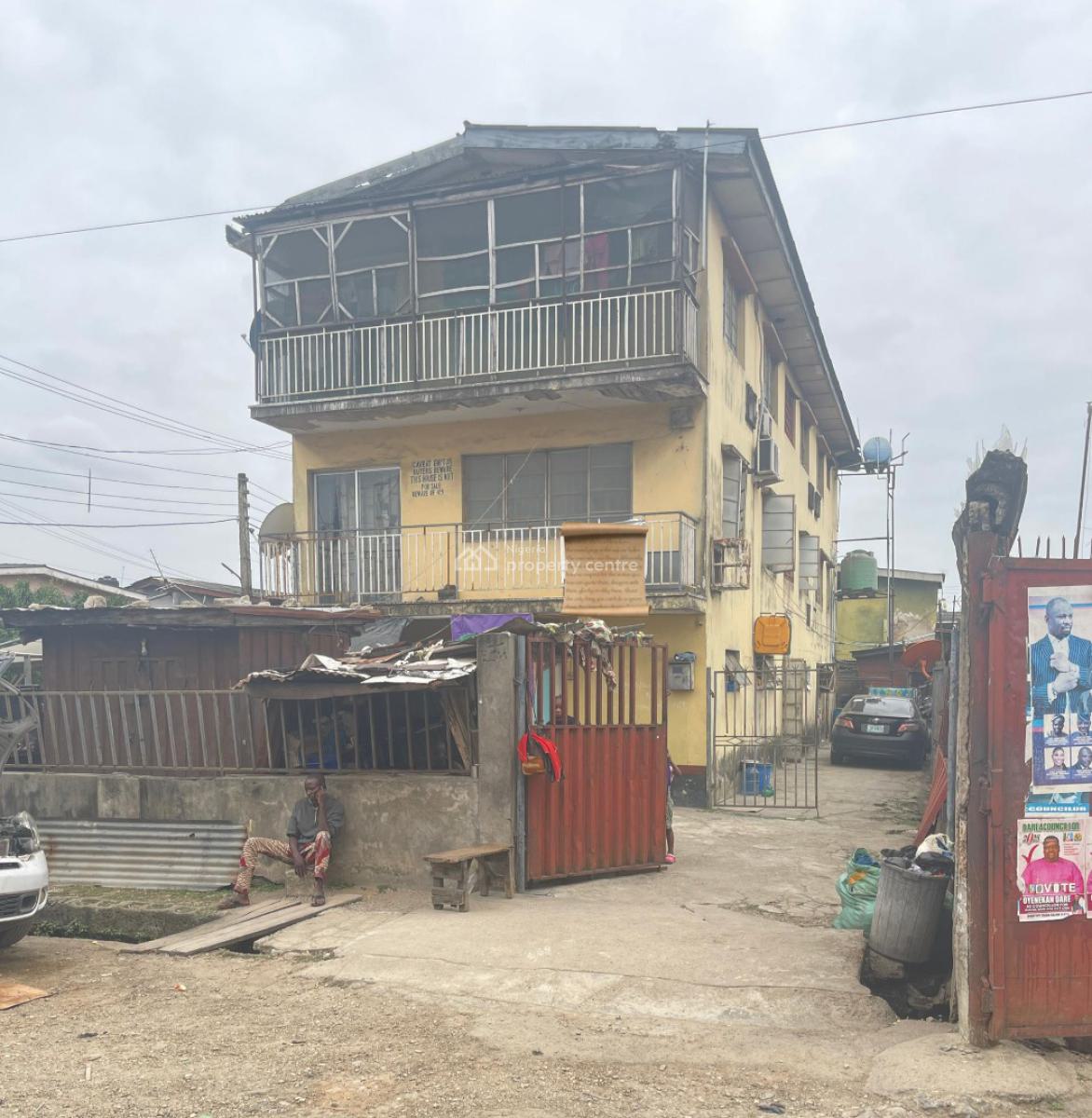 Cornerpiece Two Storey Building in a Perfect Neighborhood, Olufemi Street, Surulere, Lagos, Block of Flats for Sale