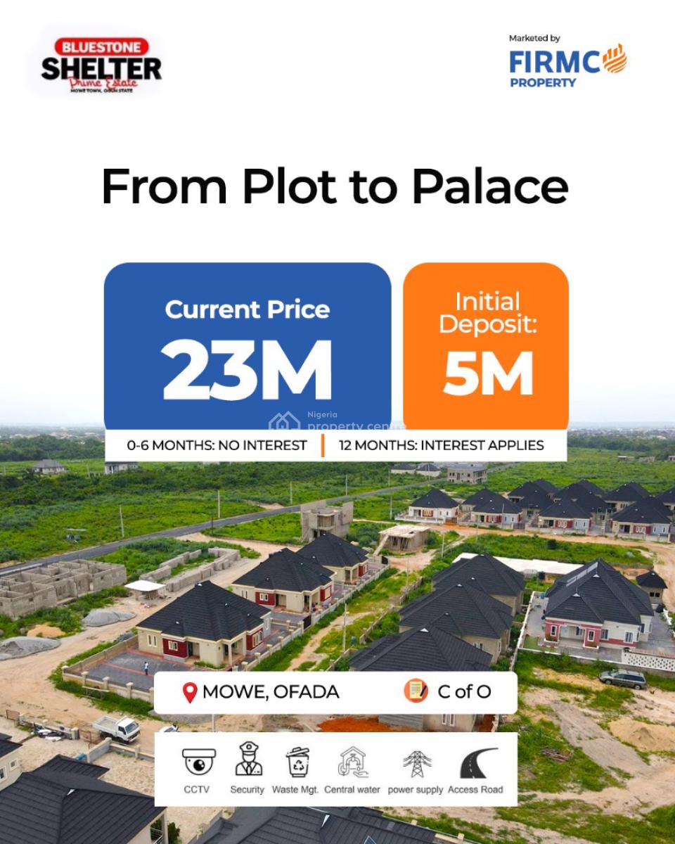 Stunning 3-bedroom Fully Detached Bungalow in Mowe Town, (25mins Drive to Ikeja), Mowe Town, Ogun, Detached Bungalow for Sale