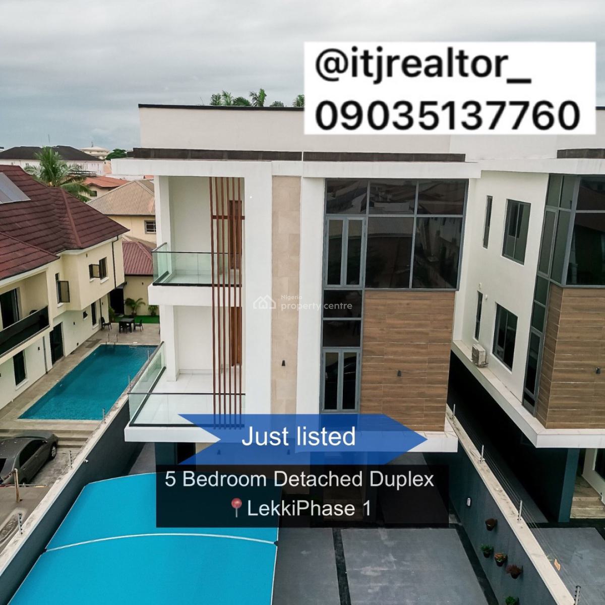 Stunning 5 Bedroom Detached Duplex with Swimming Pool,gym and Bq, Lekki Phase 1, Lekki Phase 1, Lekki, Lagos, Detached Duplex for Sale