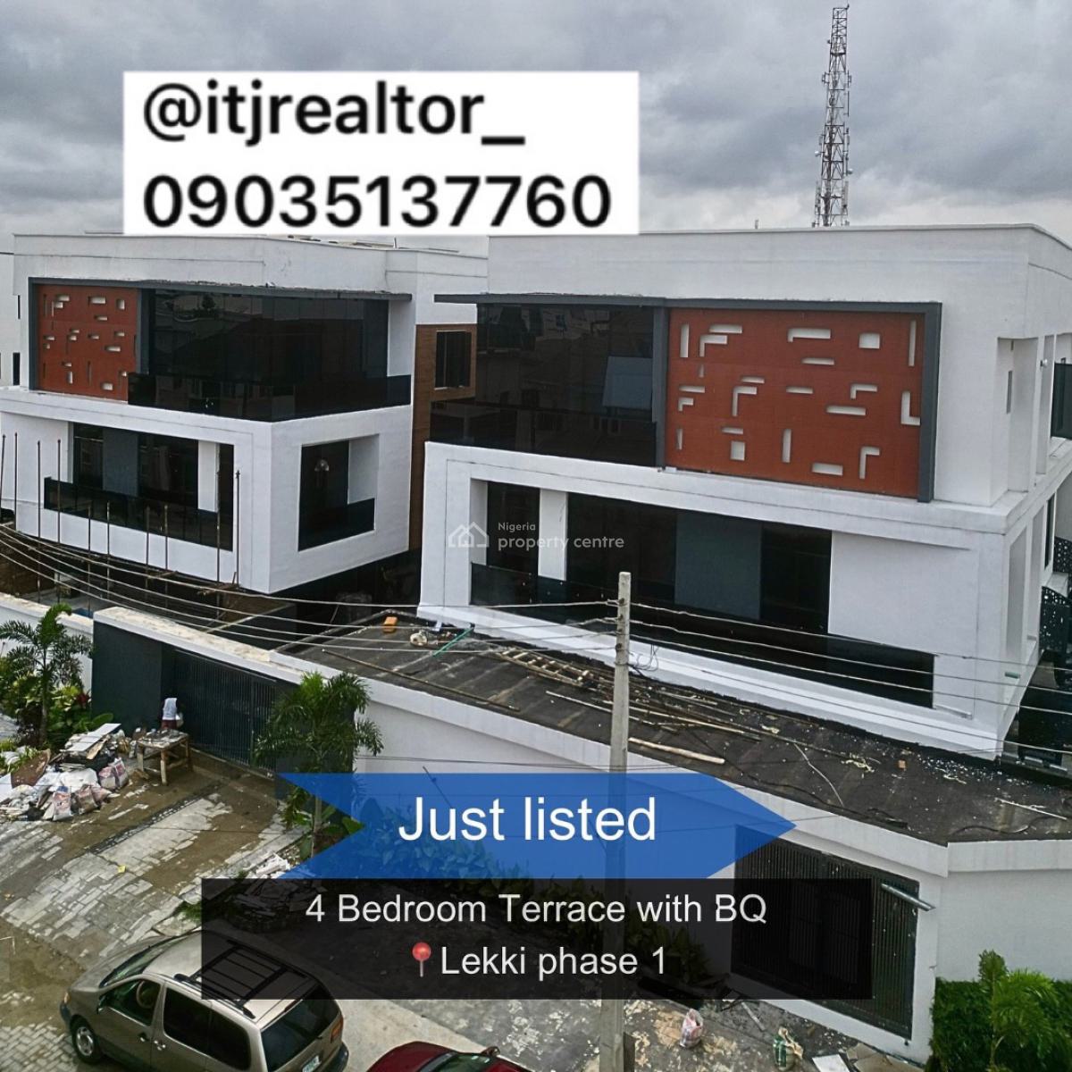 Lovely 4 Bedroom Terrace Duplex with Bq, Lekki Phase 1, Lekki Phase 1, Lekki, Lagos, Terraced Duplex for Sale
