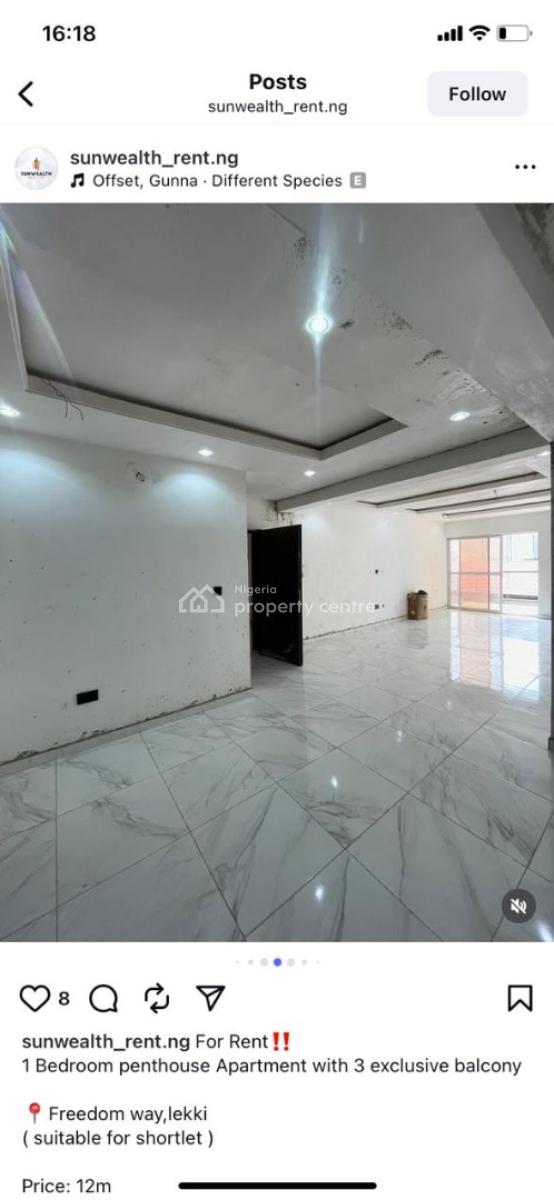 Well- Built One Bedroom Apartment, Lekki Phase 1, Lekki, Lagos, Flat / Apartment for Rent