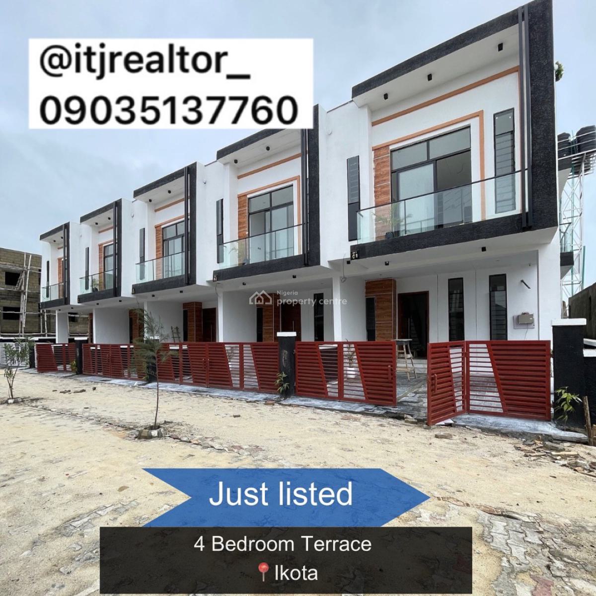 Lovely 4 Bedroom Terrace Duplex with Bq, Ikota, Ikota, Lekki, Lagos, Terraced Duplex for Sale
