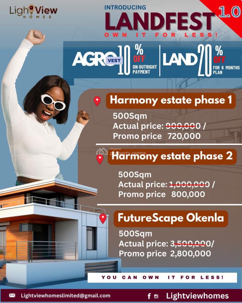 Landfest 1.0 Own It for Less, Harmony Estate, Owode, Obafemi Owode, Ogun, Mixed-use Land for Sale