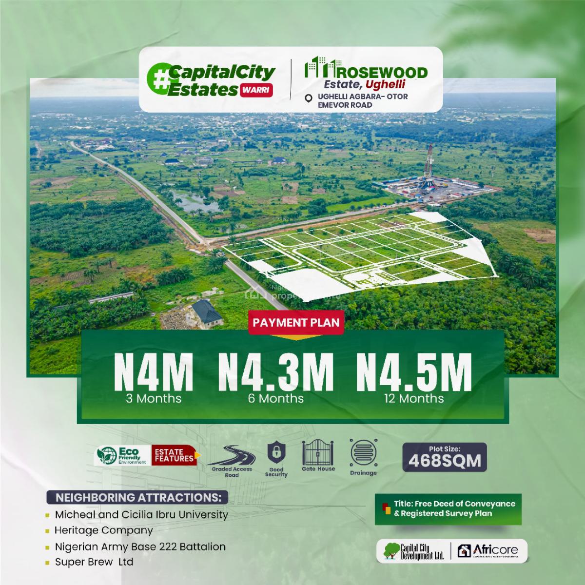 Government Approved Estate Strategically Located, Ughelli Agbara-otor Emevor Road, Warri, Ughelli North, Delta, Mixed-use Land for Sale