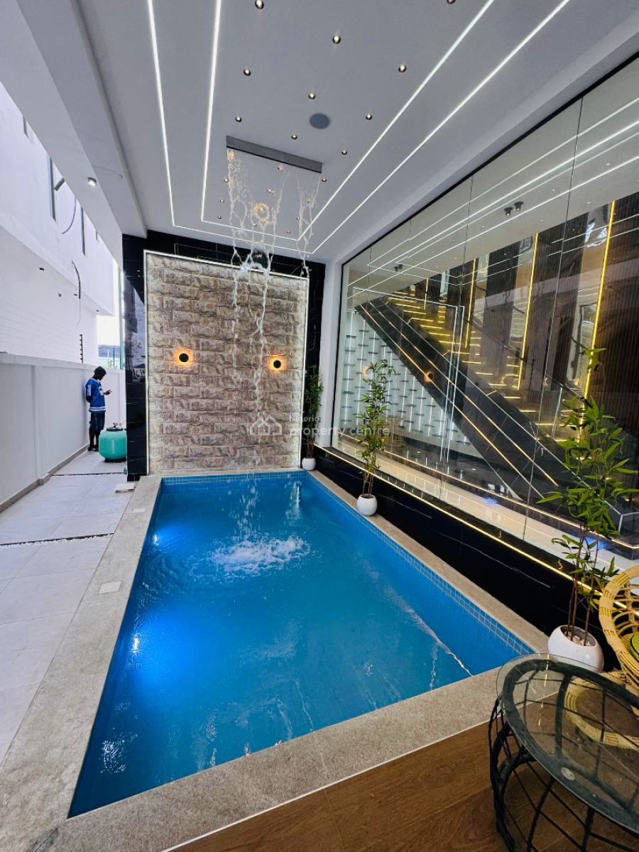 Contemporary 5 Bedroom Fully Detached Duplex with Pool, Located in a Serene, Beautiful and Secured Estate in Chevron Axis, Lekki, Lagos, Semi-detached Duplex for Sale