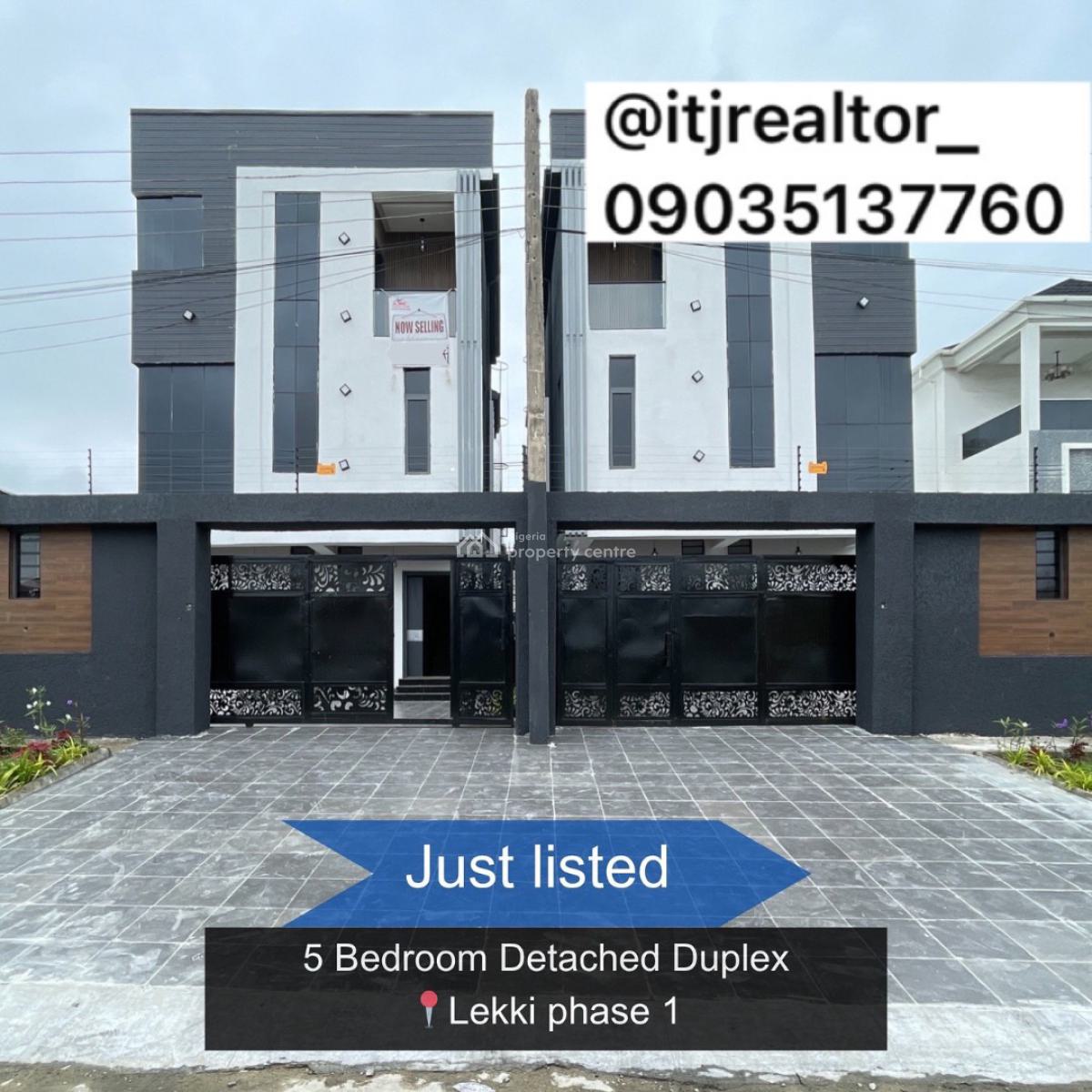 Stunning 5 Bedroom Detached Duplex with Bq, Lekki Phase 1, Lekki Phase 1, Lekki, Lagos, Detached Duplex for Sale