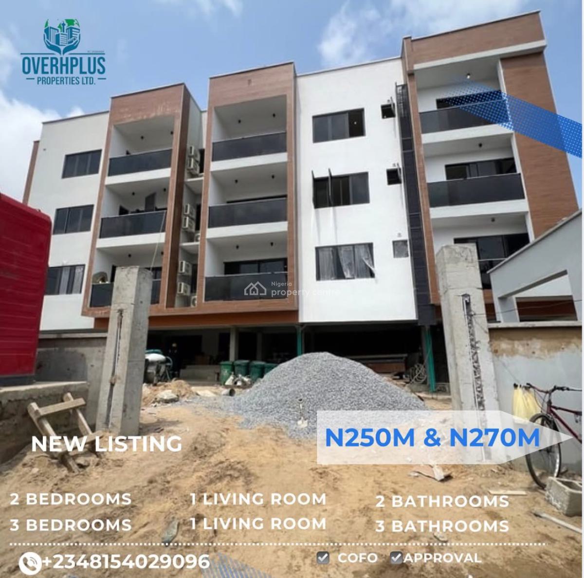 Serviced 2 and 3 Bedroom Apartments with Bq, Lekki Phase 1, Lekki, Lagos, Flat / Apartment for Sale