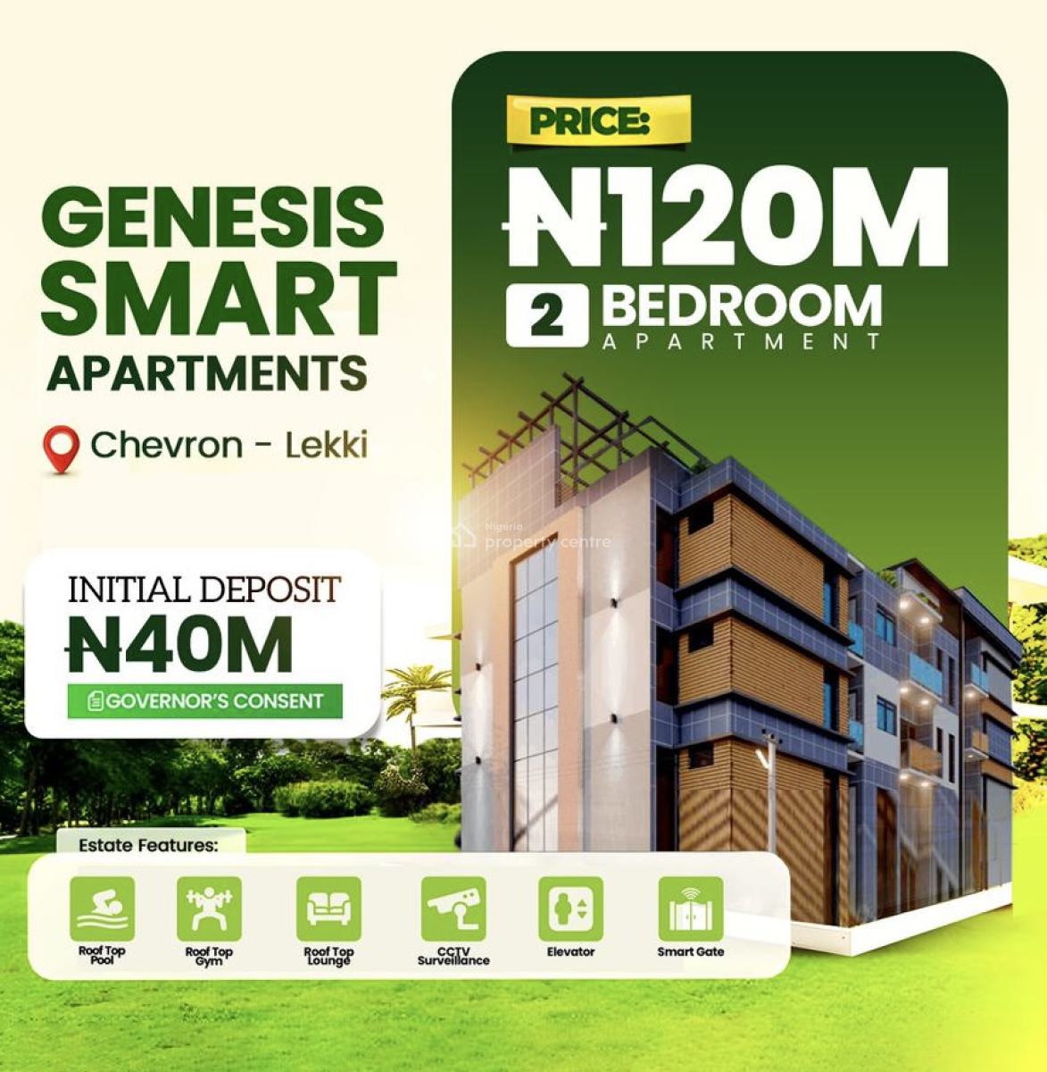 Luxury 2 Bedroom Offplan Property Available, Chevron, Lekki, Lagos, Flat / Apartment for Sale