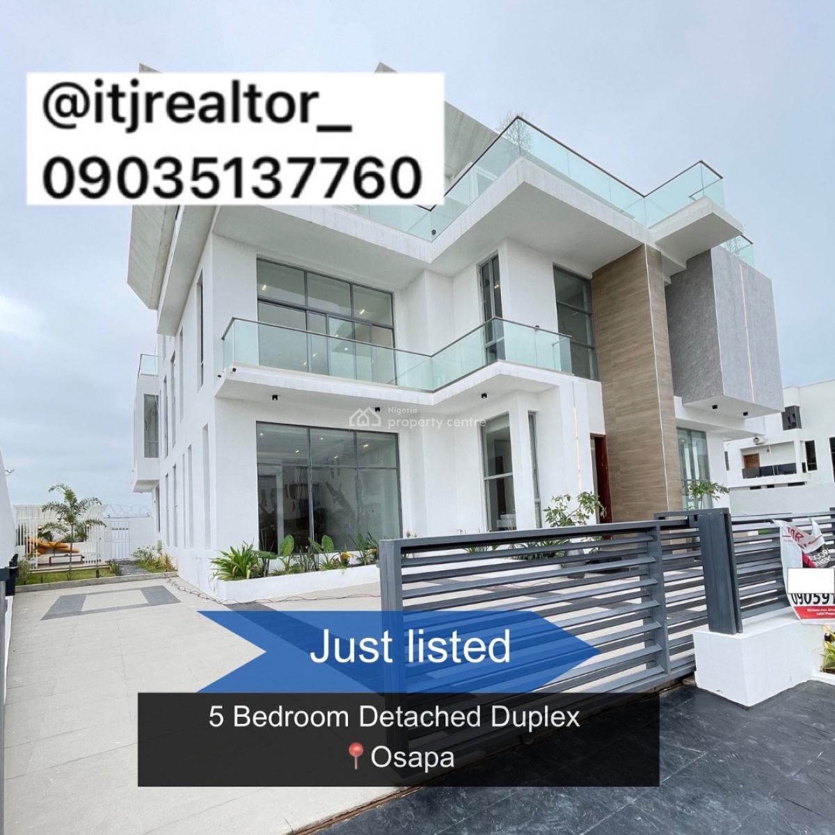 Stunning 5 Bedroom Detached Duplex with Pool,cinema,gym and Bq, Osapa London, Osapa, Lekki, Lagos, Detached Duplex for Sale
