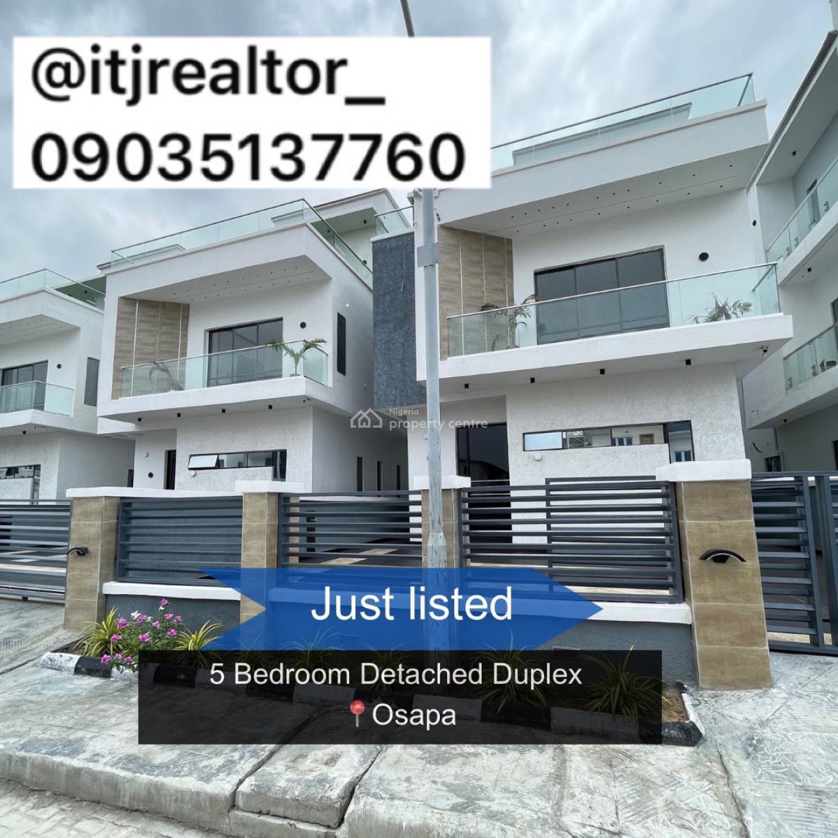 Stunning 5 Bedroom Detached Duplex with Swimming Pool and Bq, Osapa London, Osapa, Lekki, Lagos, Detached Duplex for Sale