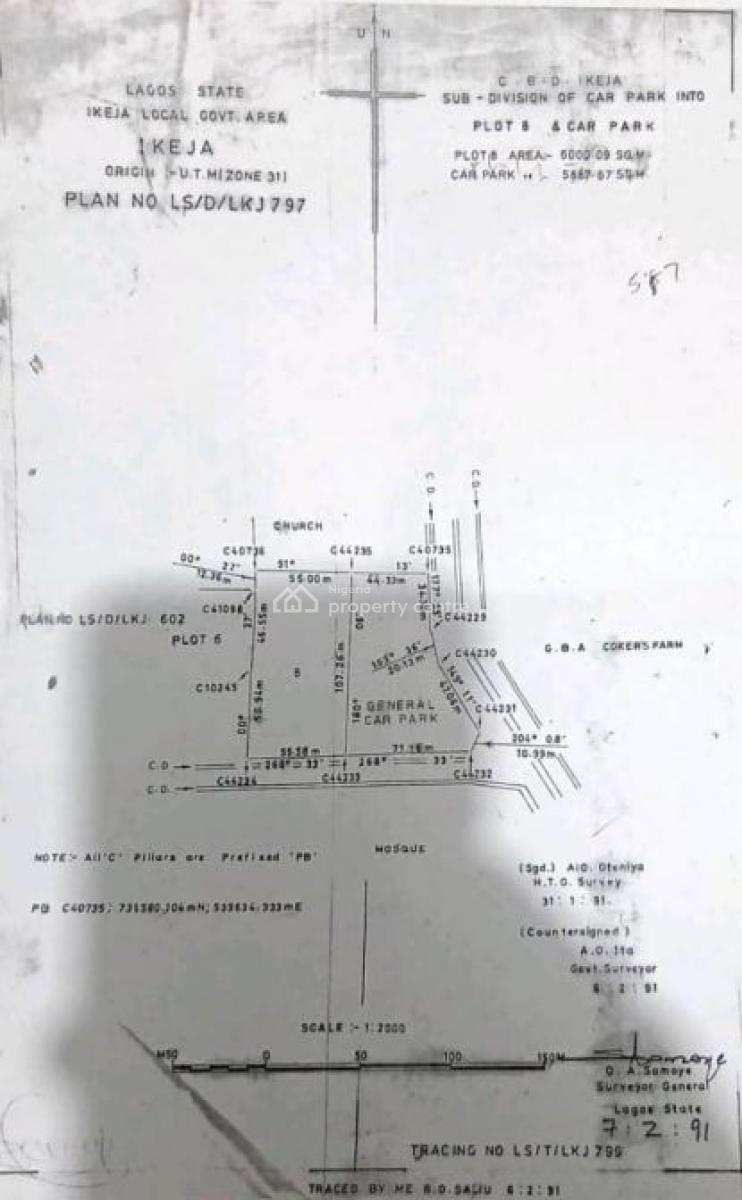 Prime 3,000sqm Land in Lagos Central Business District with Global Cof, Elephant Cement Way, Alausa, Ikeja, Lagos, Commercial Land for Sale