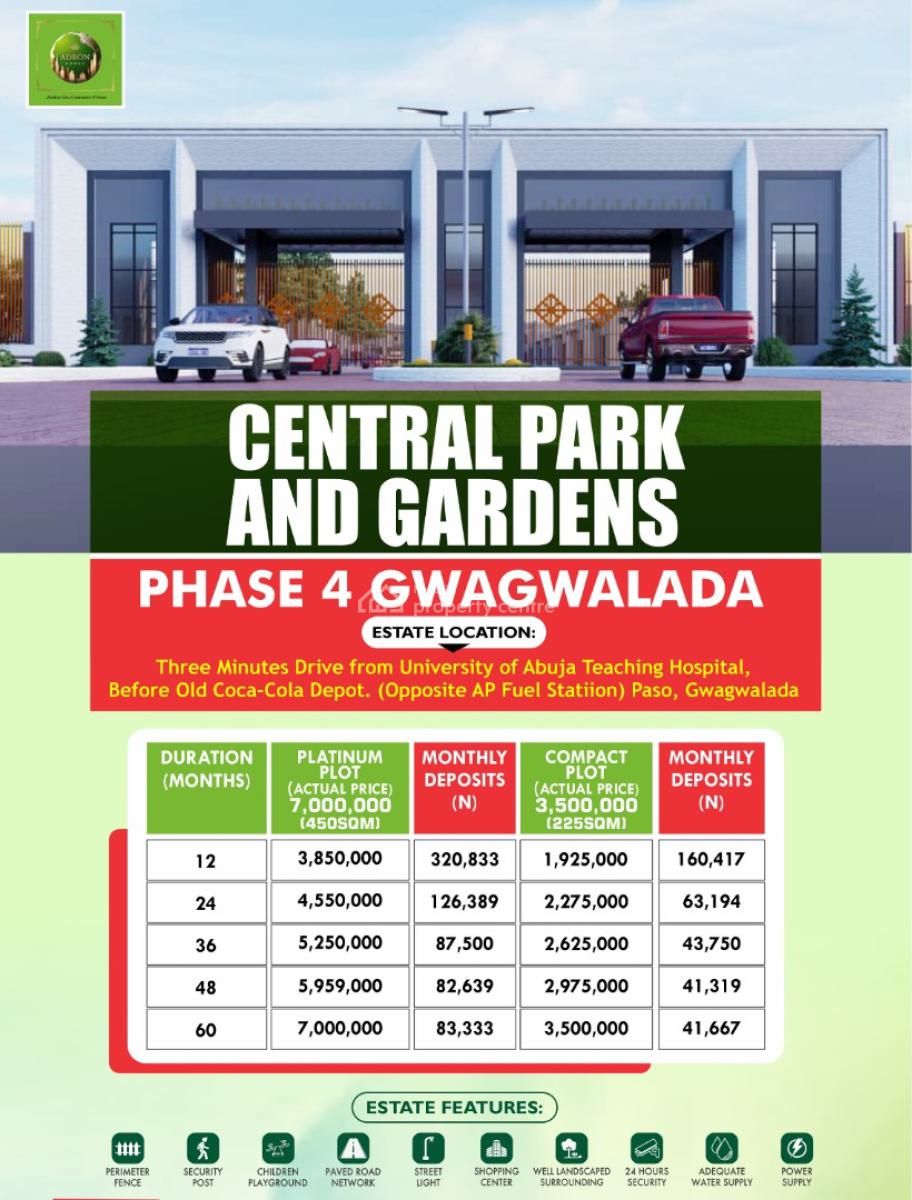 Land, After The Teaching Hospital, Centra Parks and Gardens Phase 4 Estate, Gwagwalada, Abuja, Mixed-use Land for Sale