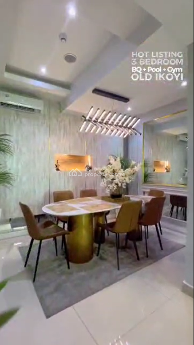 Unfurnished 3 Bedroom Flat on The 3rd Floor with 1 Bq, Old Ikoyi, Ikoyi, Lagos, Flat / Apartment for Rent
