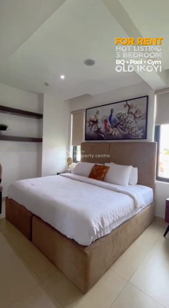 Unfurnished 3 Bedroom Flat on The 3rd Floor with 1 Bq, Old Ikoyi, Ikoyi, Lagos, Flat / Apartment for Rent