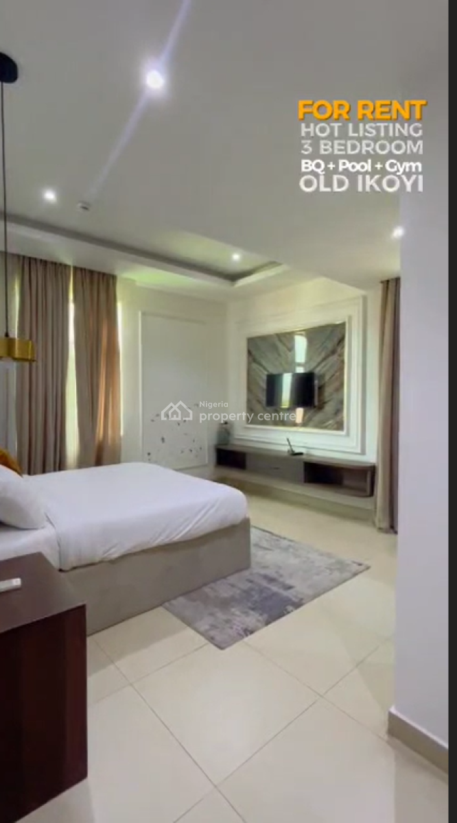 Unfurnished 3 Bedroom Flat on The 3rd Floor with 1 Bq, Old Ikoyi, Ikoyi, Lagos, Flat / Apartment for Rent