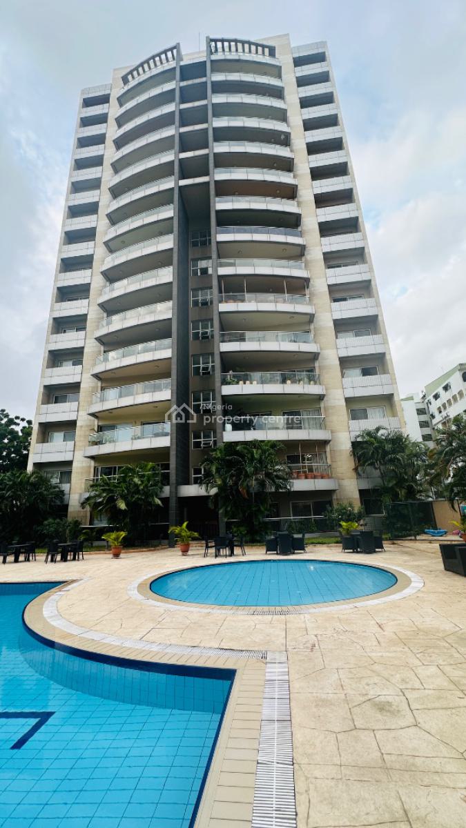 Fully Furnished 13th Floor Serviced 3 Bedroom with Bq, Gerrard Road, Ikoyi, Lagos, Flat / Apartment for Rent