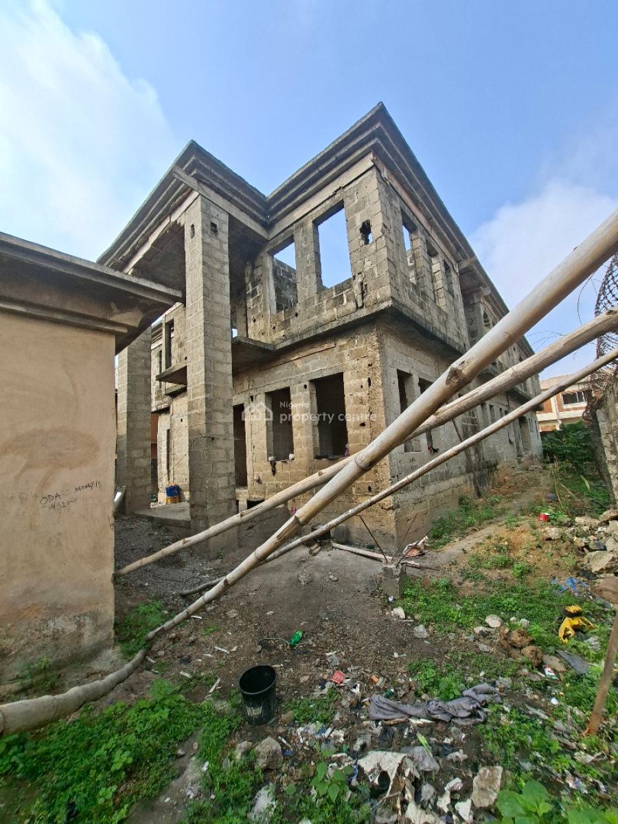 Solid Uncompleted 5bedroom Duplex with 2units 3bedroom, By Dominos Pizza, Ago Palace, Isolo, Lagos, Detached Duplex for Sale