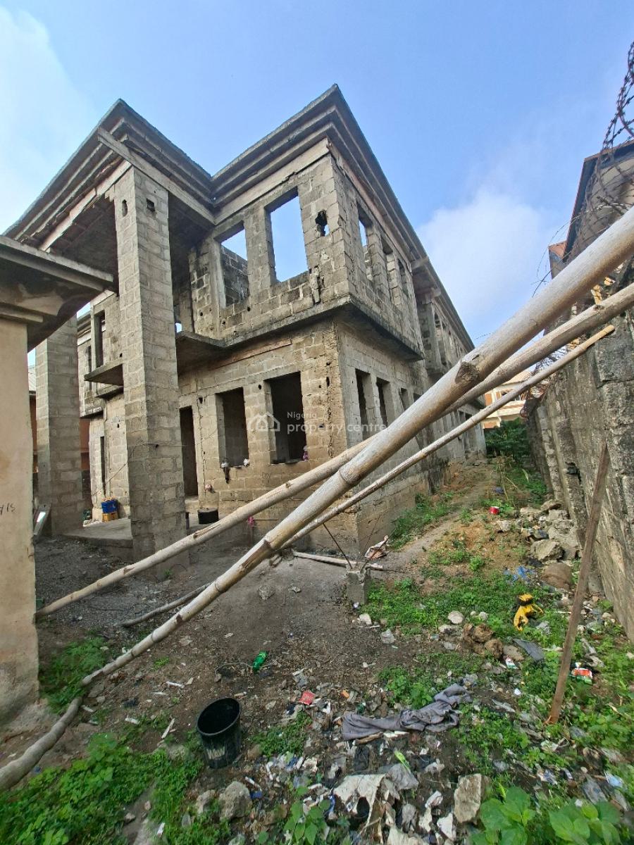 Solid Uncompleted 5bedroom Duplex with 2units 3bedroom, By Dominos Pizza, Ago Palace, Isolo, Lagos, Detached Duplex for Sale