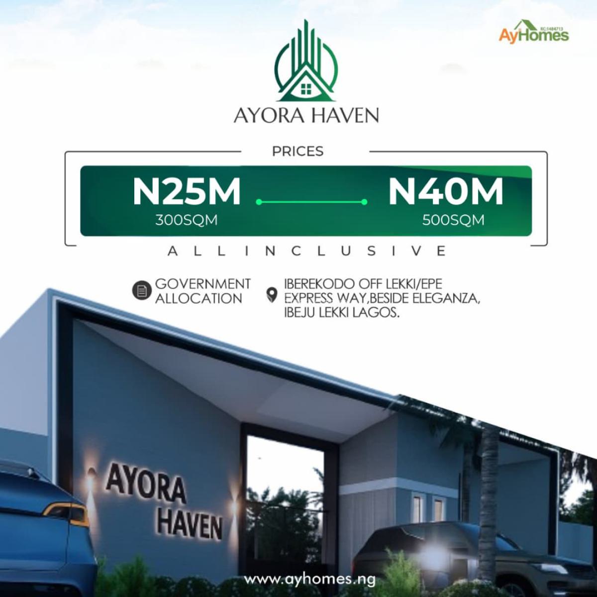 Ayora Haven, Beside Eleganza, Iberekodo, Ibeju Lekki, Lagos, Mixed-use Land for Sale